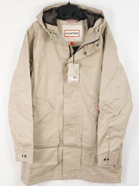 Hunter Downing Coated Cotton Hooded Rain Jacket Work School Travel Outdoors Fall